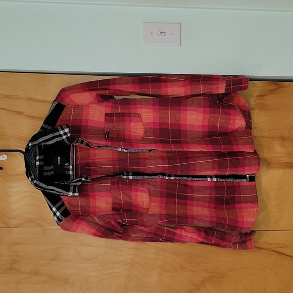 Hurley Button Up Long Sleeve Shirt - Plaid - Picture 1 of 7